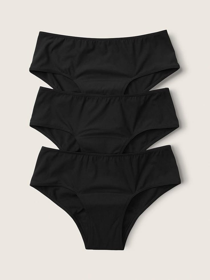 Pack of 6 Cotton Panties for Women & Girls, Soft and Breathable Underwear, Comfortable Daily Wear Panties, Ladies Undergarments, Classic Black Color Girls & Women Panties.