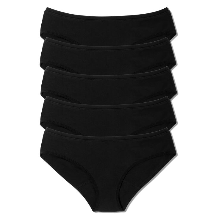 Pack of 6 Cotton Panties for Women & Girls, Soft and Breathable Underwear, Comfortable Daily Wear Panties, Ladies Undergarments, Classic Black Color Girls & Women Panties.